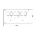 Front plate for splice distributor, 6 x LC duplex / 6 x SC simplex
